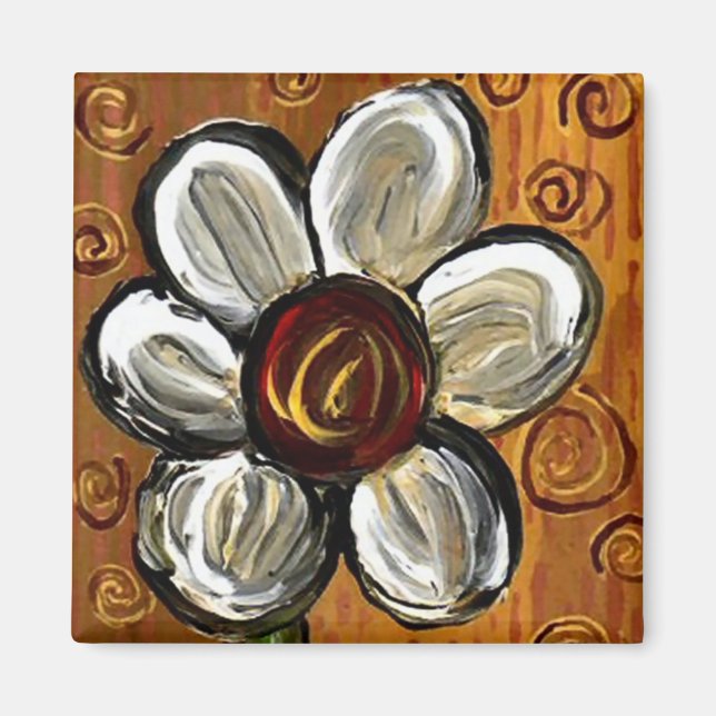 Daisy & Swirls - aimant (Devant)