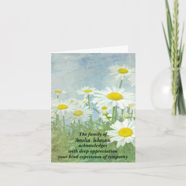 Daisy Sympathy from Family Thank You  (Front)