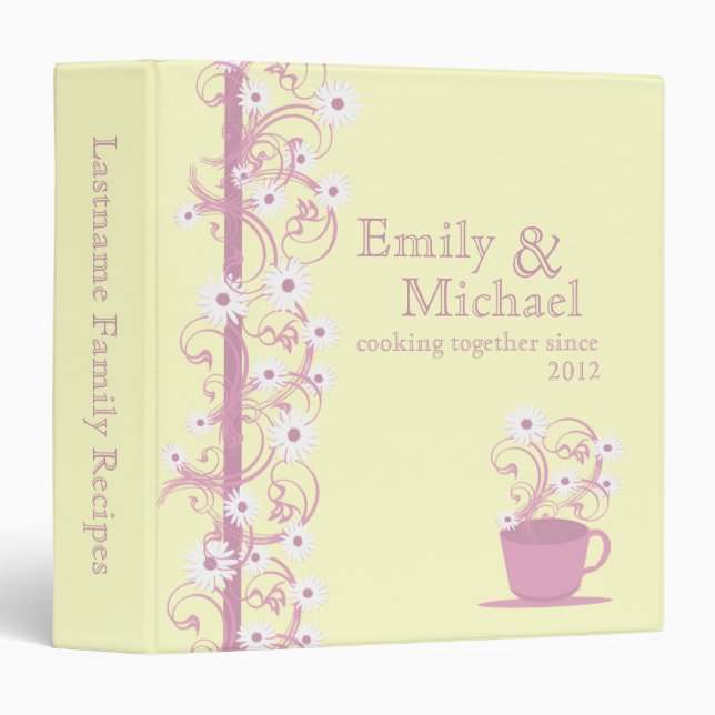 Daisy Tea Party Recipe Collection Binder (Front/Spine)