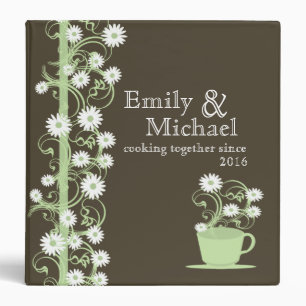 Daisy Tea Party Recipe Collection Brown and Green Binder