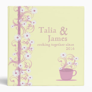Daisy Tea Party Recipe Collection Yellow and Pink Binder