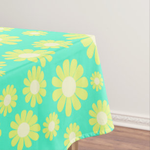 Daisy Teal Green Tablecloth