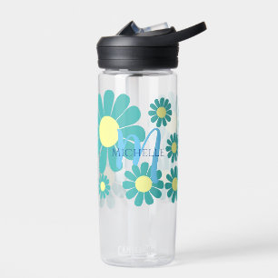 Daisy Teal Monogram Water Bottle