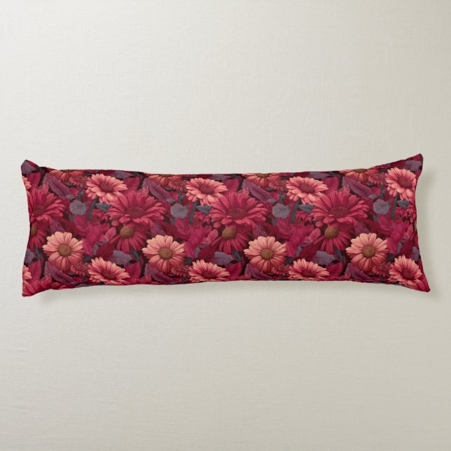 Daisy Texture Interior Decor Hawaiian Decorative Body Pillow (Back)