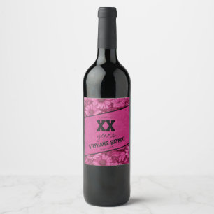 Daisy Theme Fifty Birthday Gift For Niece Wine Label