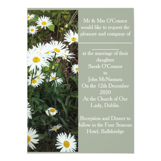 Daisy theme floral wedding Invitation