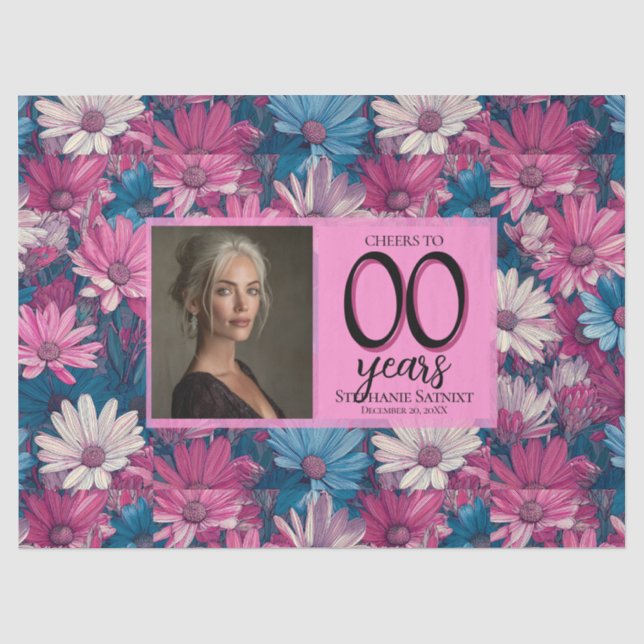 Daisy Theme Surprise Birthday Gift For Her Tissue Paper (Front)
