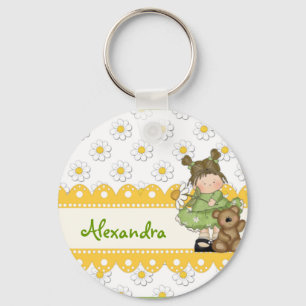 Daisy Toddler and Teddy Keychain