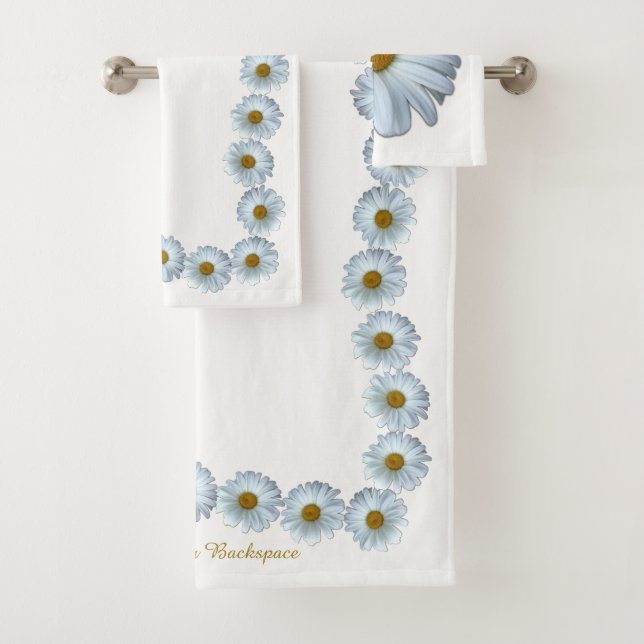 Daisy Towel Sets Personalized Daisy  Flower Towels (Insitu)