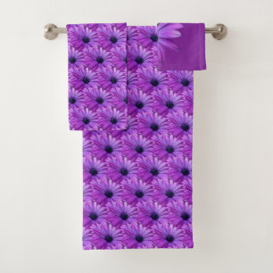 Daisy Towel Sets Personalized Purple Daisy  Towels