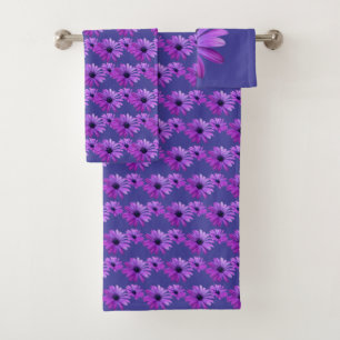 Daisy Towel Sets Personalized Purple Daisy  Towels