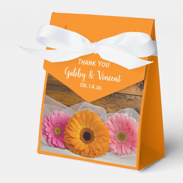 Daisy Trio Country Wedding Favor Box (Front Side)