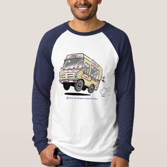 Daisy Vintage Ice Cream Van Boys Baseball Shirt
