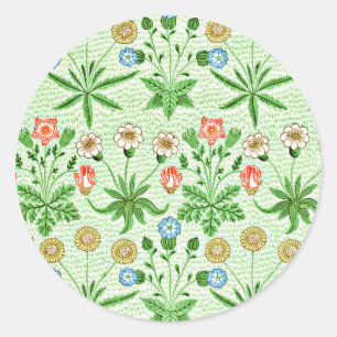 Daisy, vintage William Morris pattern, Classic Round Sticker