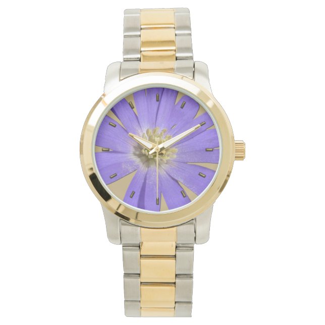Daisy Watch Purple Daisy Flower Wrist Watch (Front)