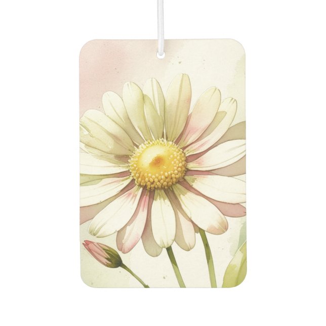 Daisy Watercolor Flower Modern Professional Air Freshener (Front)