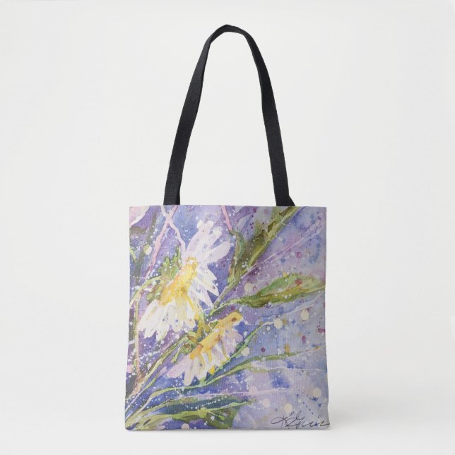 Daisy watercolor tote bag (Front)