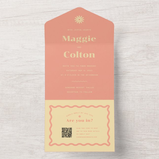 Daisy Wedding All In One Invitation (Inside)