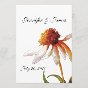 Daisy Wedding Invitations Black White