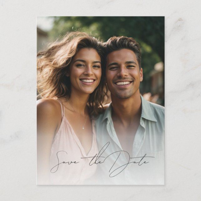 Daisy wedding photo save the date postcard (Front)