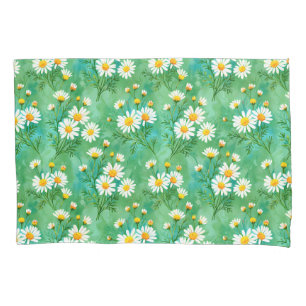 Daisy Whispers – Watercolor Meadow Pattern Pillowcase