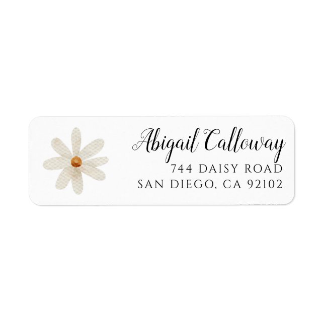 Daisy White Floral Adresse de retour (Devant)