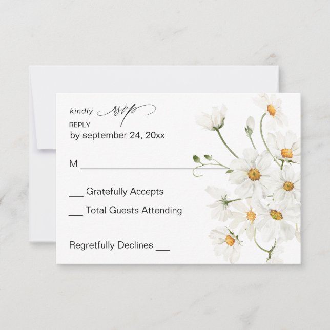 Daisy White Floral no Meal RSVP 2 (Front)