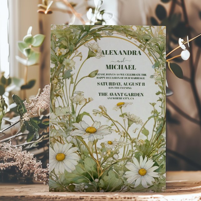 Daisy White Floral Wedding Invitation (Creator Uploaded)