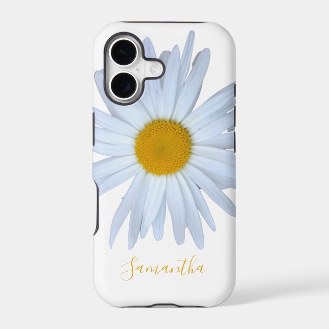 Daisy White Yellow Script Case-Mate iPhone Case (Back)
