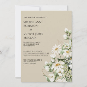 Daisy Wildflower Boho Wedding Invitation