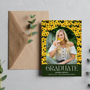 Daisy Wildflower Photo  High School Graduation  Announcement