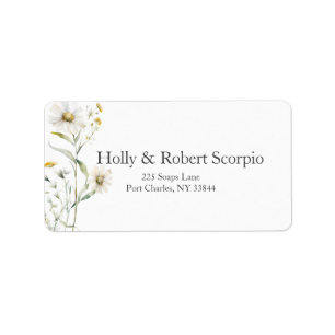 Daisy Wildflower Wedding Label