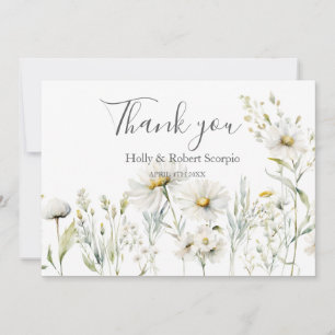 Daisy Wildflower Wedding Thank You Card