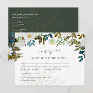 Daisy Wildflowers Greenery Wedding Postcard