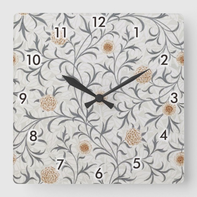 Daisy, William Morris Square Wall Clock (Front)