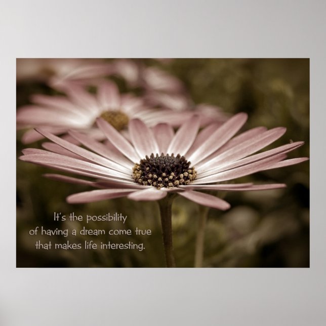 Daisy with Inspirational Quote Poster (Front)