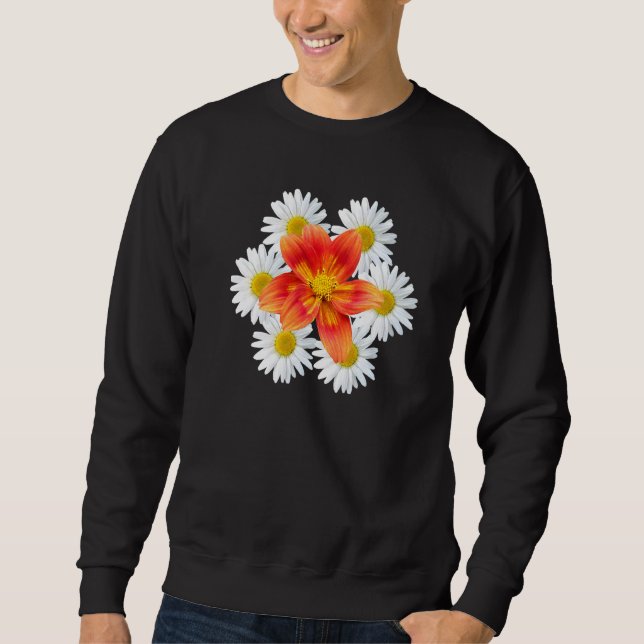 Daisy With Orange Flower Floral Pattern Flower Sweatshirt (Front)