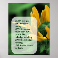 Daisy Work Love Dance Inspirational Quote
