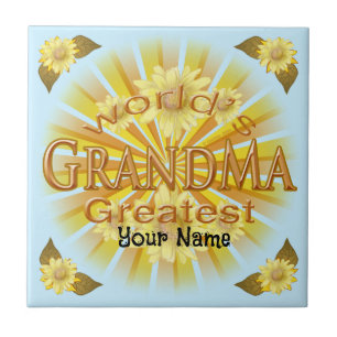 Daisy World's Greatest Grandma Tile