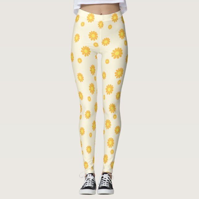 Daisy Yellow Leggings (Front)
