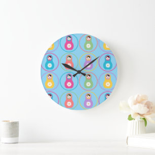 Daisyflower Matryoshka Large Clock