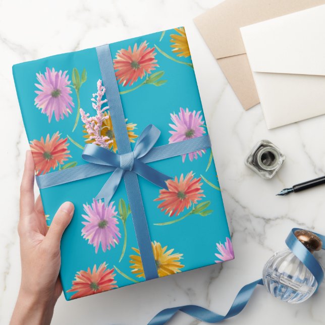 DaisyTrio Blue Wrapping Paper (Gifting)