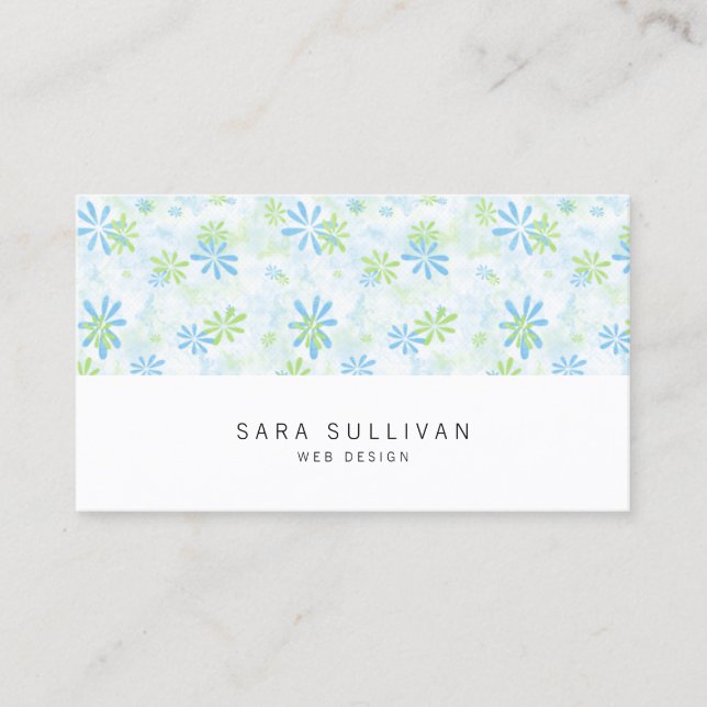 Daity Pastel Floral Web Design Carte de visite (Devant)