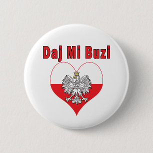 Daj Mi Buzi Eagle Heart 2 Inch Round Button