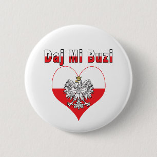 Daj Mi Buzi Eagle Heart 2 Inch Round Button
