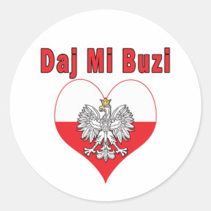 Daj Mi Buzi Eagle Heart Classic Round Sticker