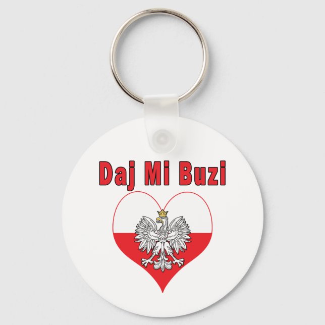 Daj Mi Buzi Eagle Heart Keychain (Front)