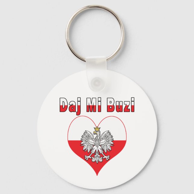 Daj Mi Buzi Eagle Heart Keychain (Front)