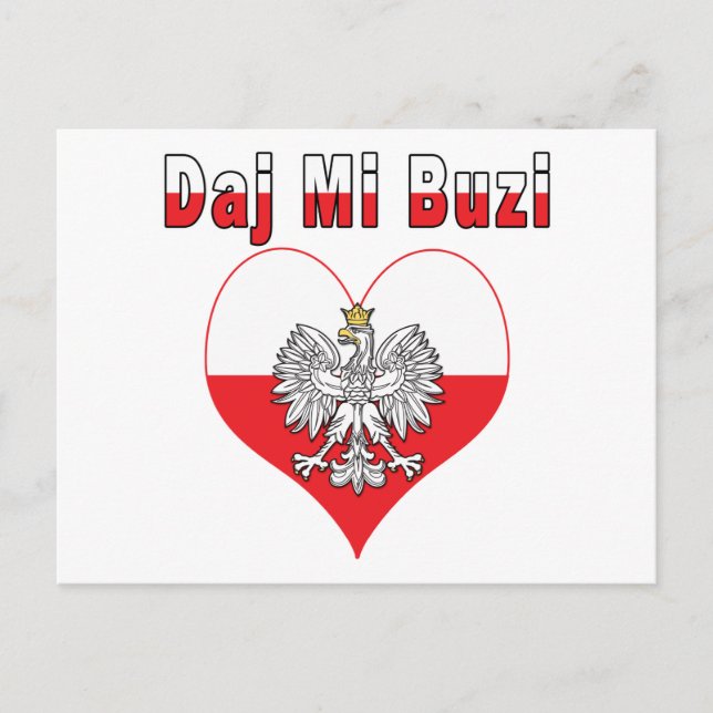 Daj Mi Buzi Eagle Heart Postcard (Front)