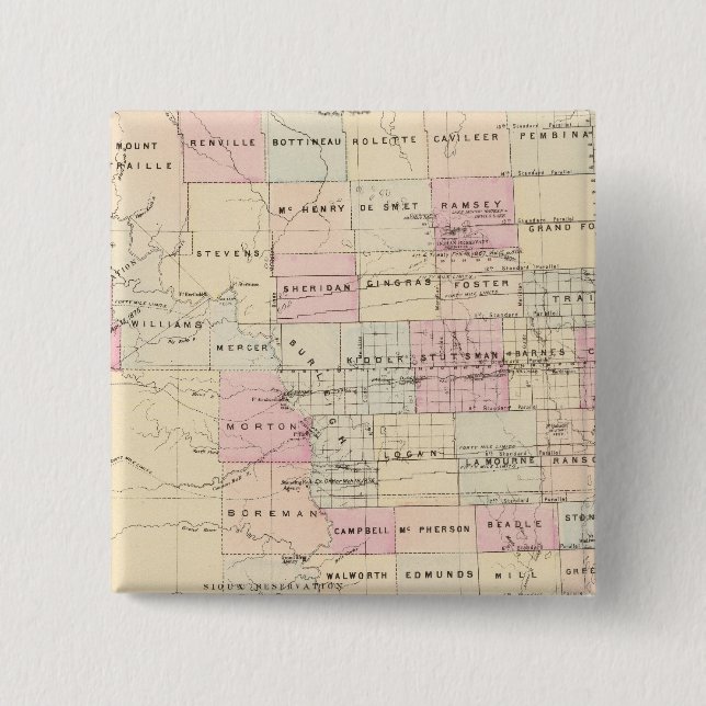 Dakota 2 Inch Square Button (Front)